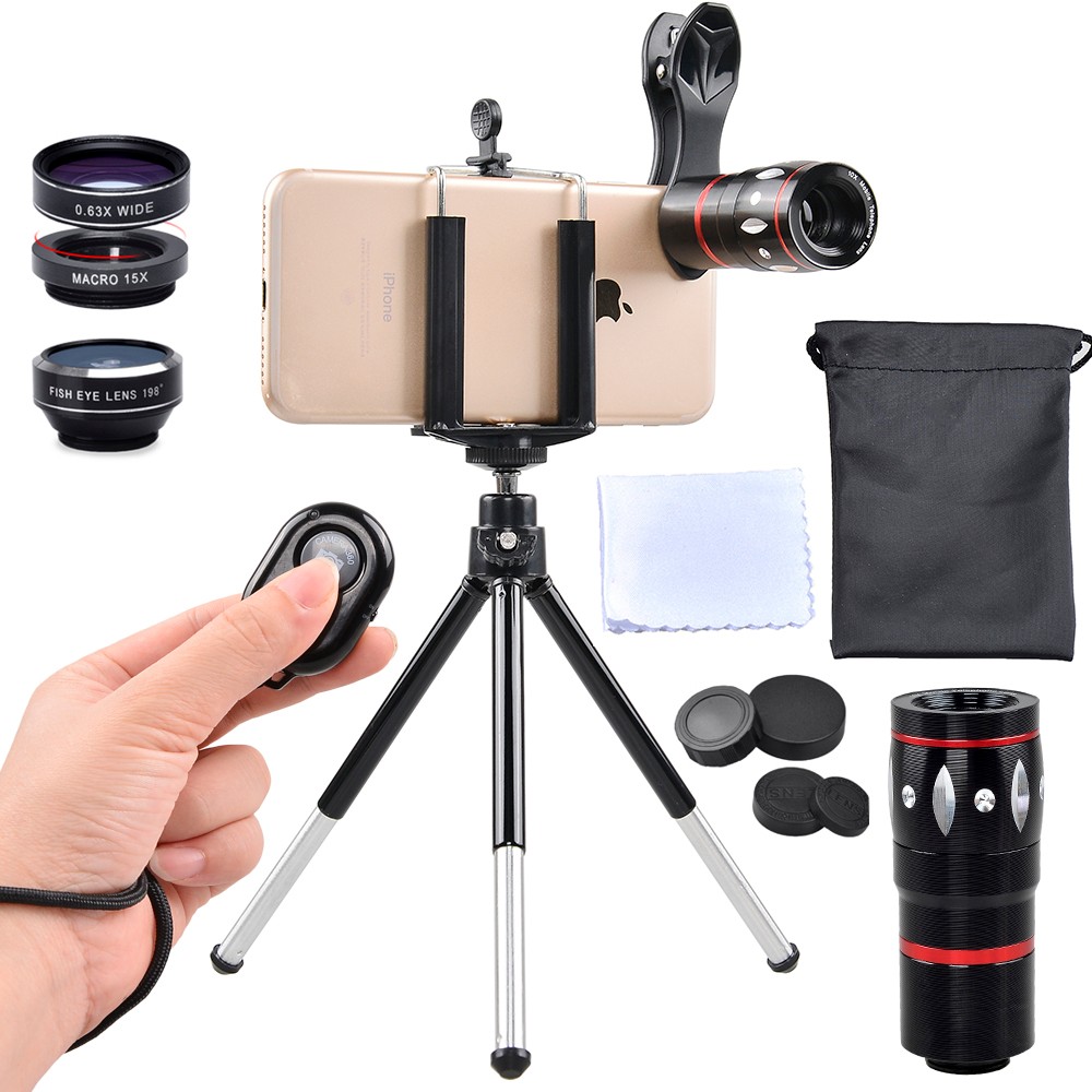 Combo Lenses Kit Universal 6 In 1 Clion 10x Telescope Zoom Selfie Lens