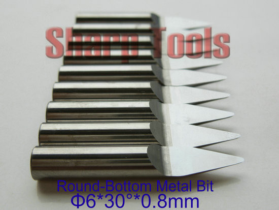 6x0.8MM 30 Angle Round Bottom V Bit Tungsten Cutter Carbide Milling Tools for Metal Aluminum, Engraving CNC Router Bits Cutter