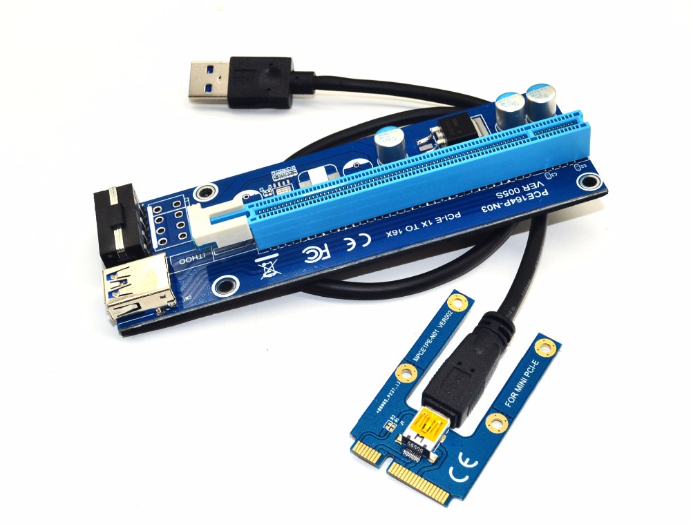4pin Molex Mini Pcie Express Usb3.0 1x To 16x Adapter