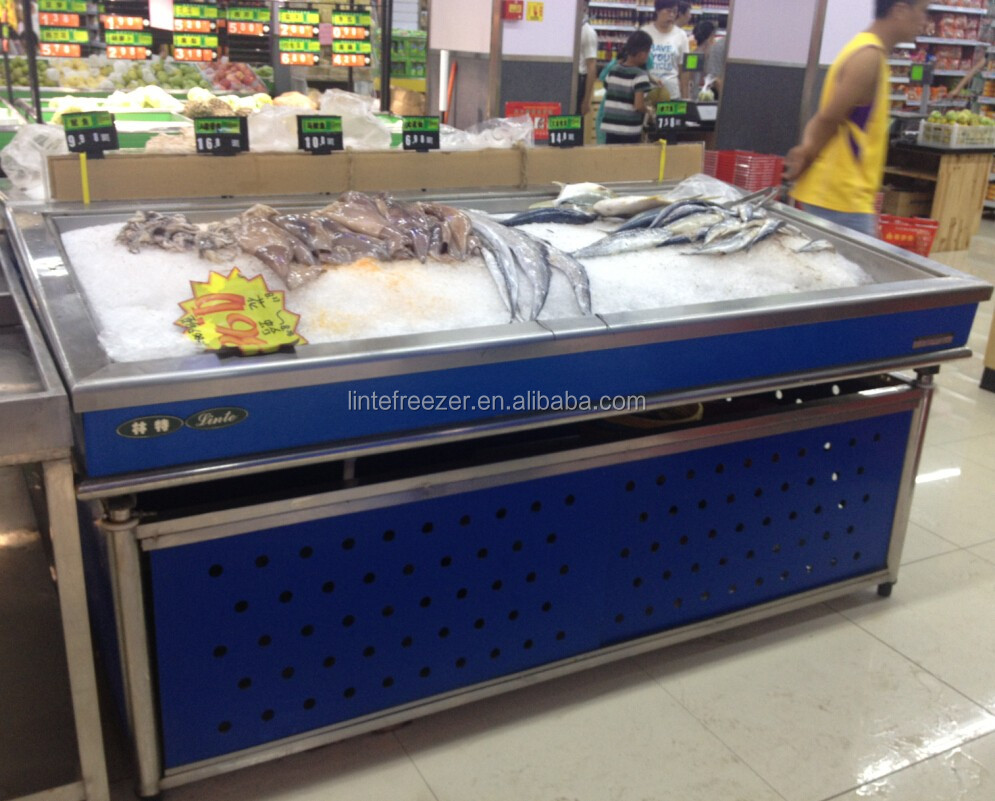 Lintee Stainless Steel Ice Fresh Fish Refrigerated Table Top Fish