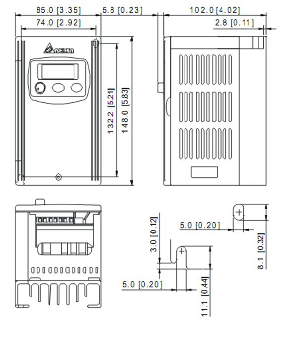 VFD004S21A Dimensions