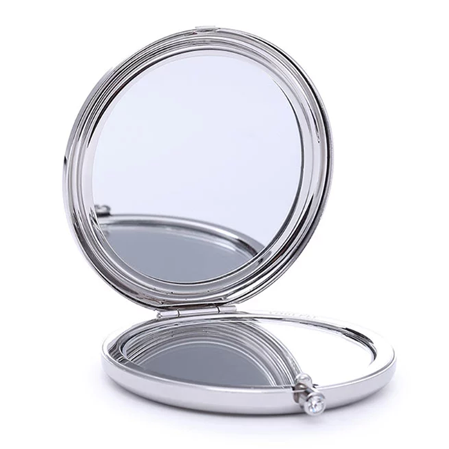 Best Selling Wholesale Antique Silver Color Metal Jeweled Compact