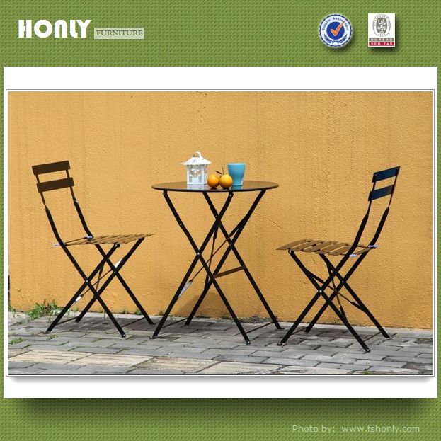 Folding metal garden furniture table chairs set wrought iron garden furniture