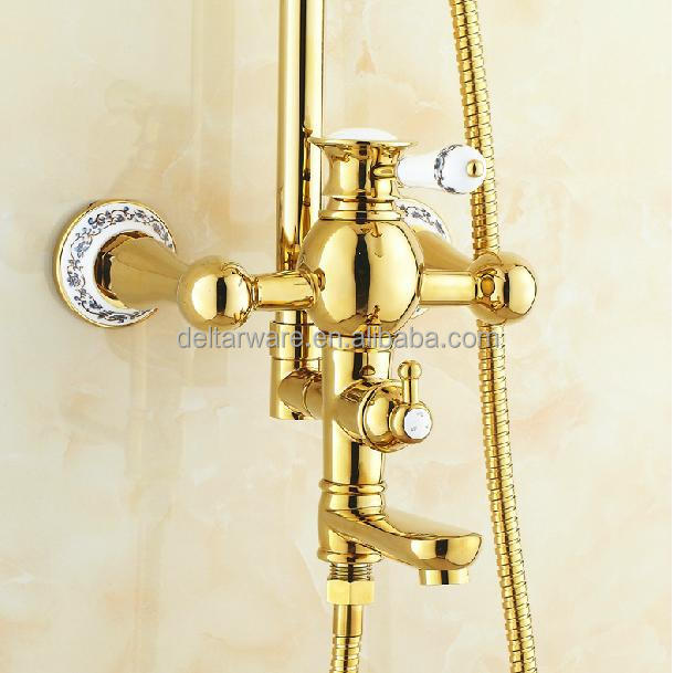 ファイブスター標準的な豪華な黄金の真鍮のシャワーセット、 ハンドシャワー、 レインシャワー仕入れ・メーカー・工場
