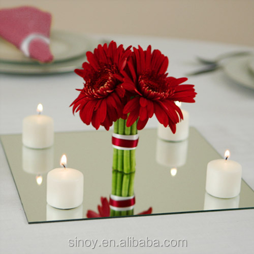 Beveled Glass Centerpiece Mirrors : Beveled edge mirror tiles for wedding centerpiece
