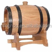Minghou 1.5lウッドバーワインオーク樽、バー装飾バレルオーク樽スタンド、ワイン樽家具仕入れ・メーカー・工場