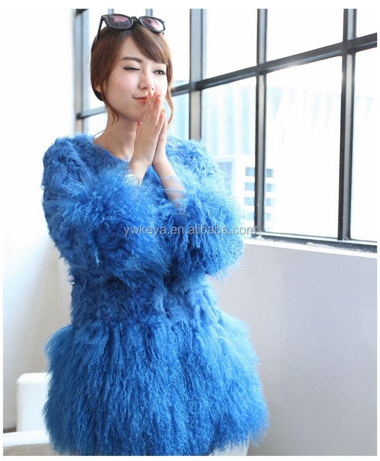 高品質冬の女性のファッション長いスタイルモンゴル子羊と羊の毛皮のコート仕入れ・メーカー・工場