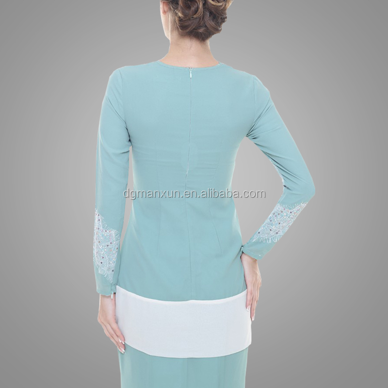New Design Baju Kurung Kebaya Pink Elegant High Quality Baju Kurung Peplum Malaysia Dubai Clothing Abaya Baju For Women (7).jpg