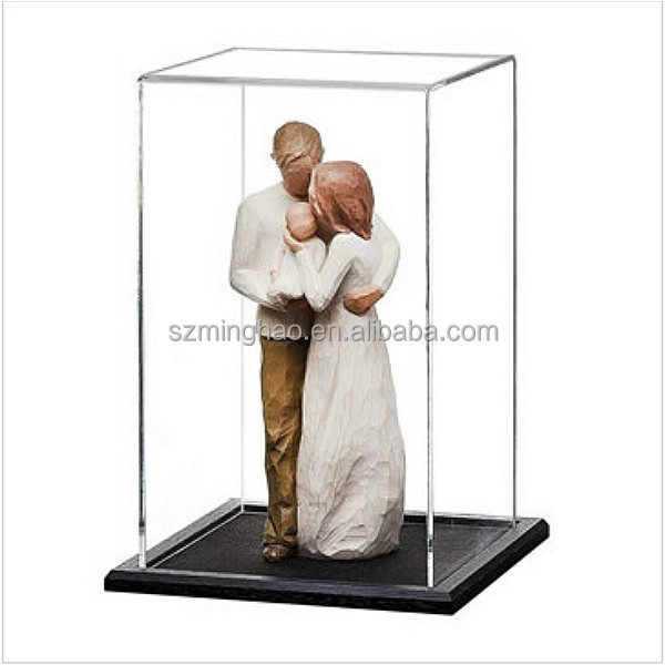 Acrylic Doll or Statuette Display Case including a Wooden Base.jpg.