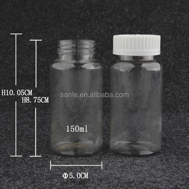 150ml PET pill bottle with tamper evident cap