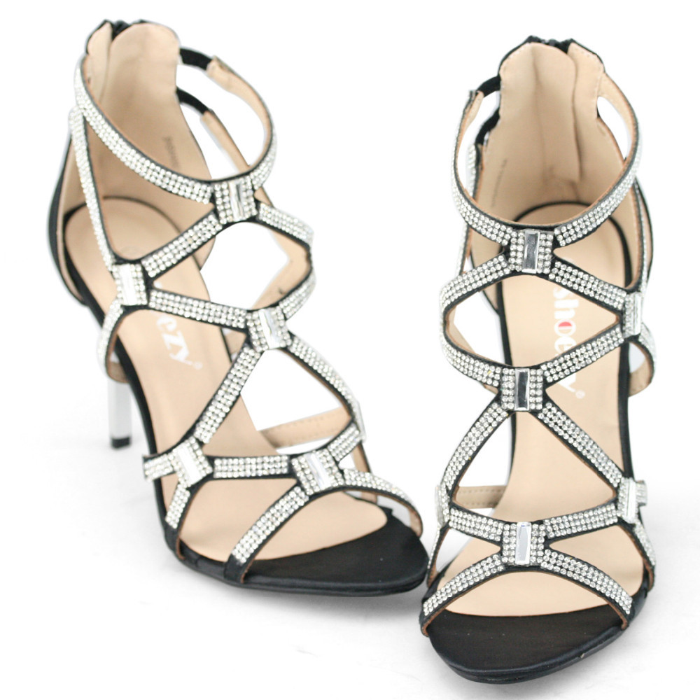 black silver high heels