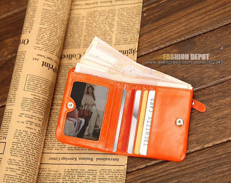 small size genuine leather wallet women waxed leather wallet with size of wallet photo