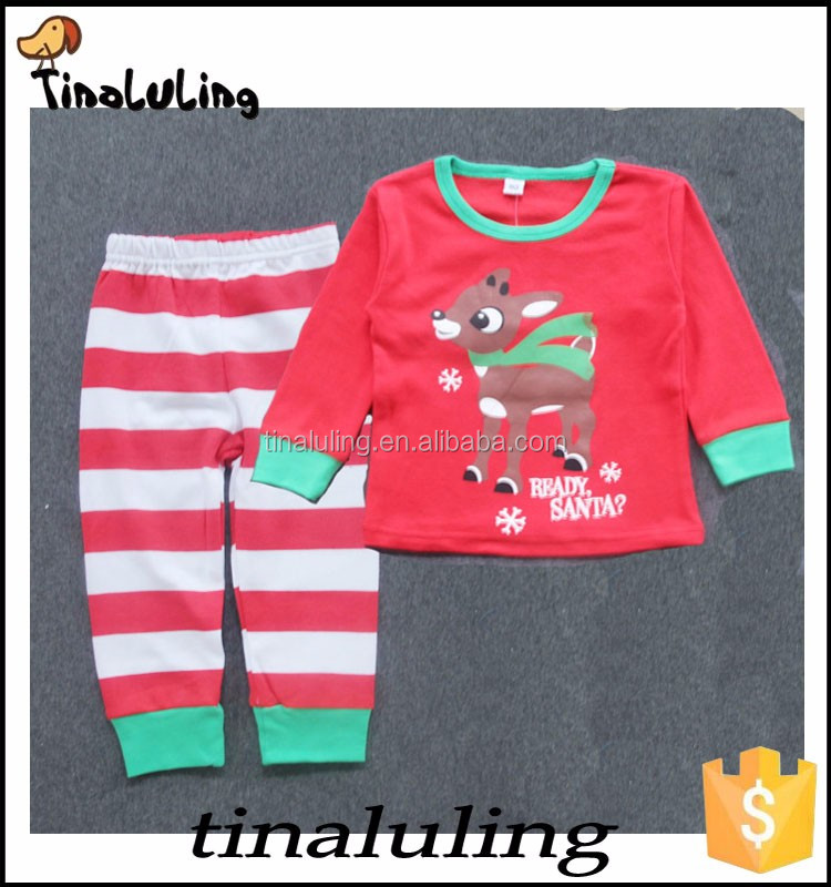 2016冬の子供服となりスーツ服スポーツセット100%コットンクリスマスパジャマ2ピース/スーツ仕入れ・メーカー・工場