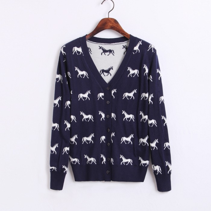 Blue horse printed Cardigans