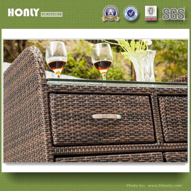 Outdoor multifunctional cushion box design metal rattan cushion box