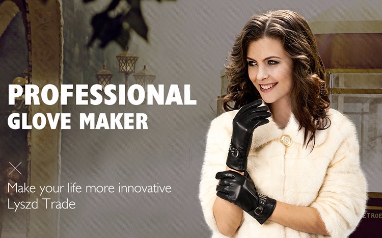 女性/女性ファッションウール手袋手のひらでリアルレザー仕入れ・メーカー・工場