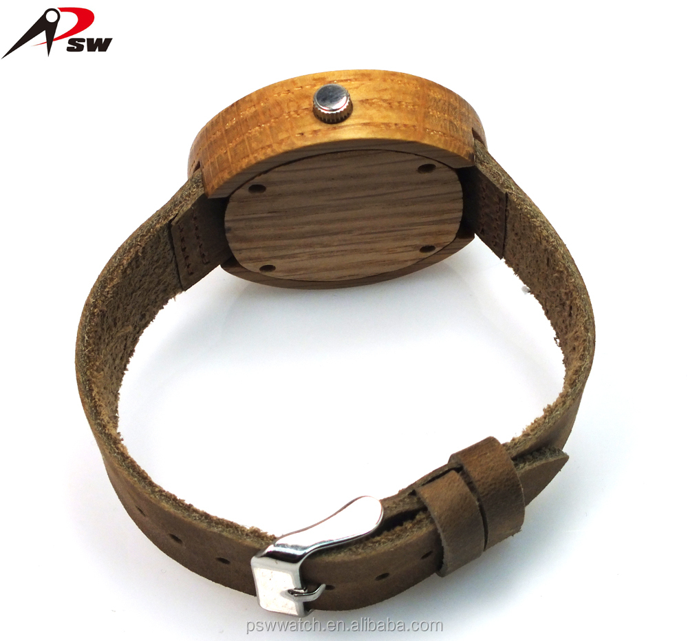 Genuine leather bamboo watches custom watches for men and women