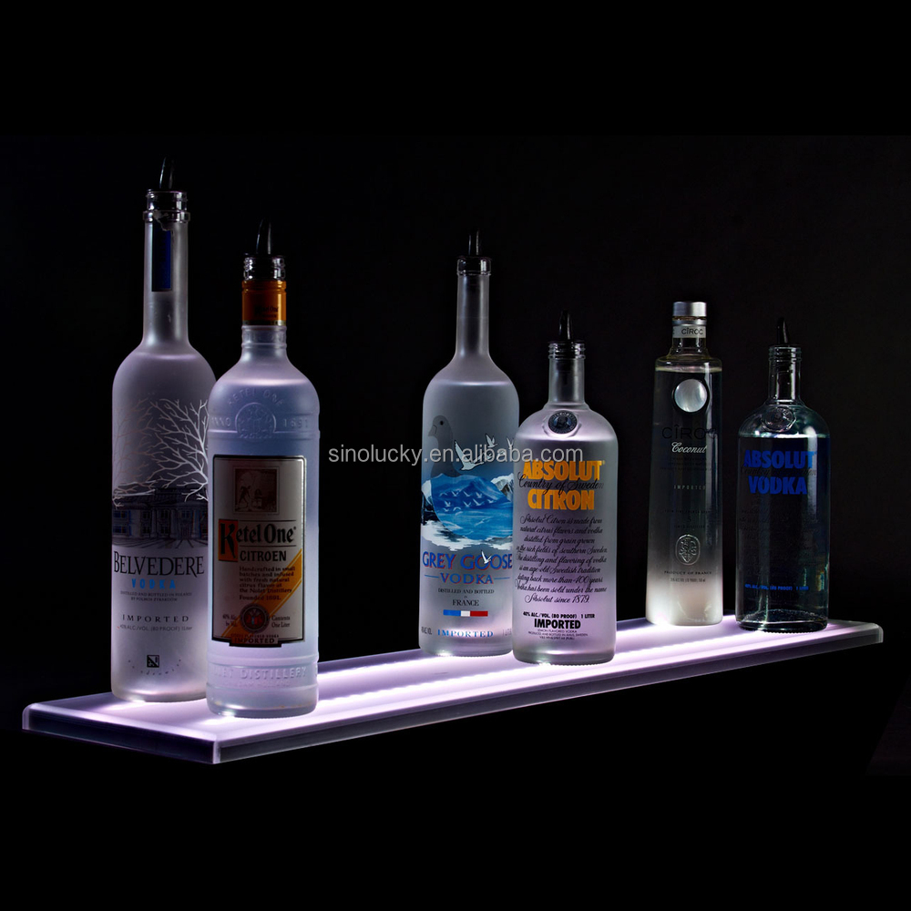 Led Lighted Acrylic Display Case / 2 Tier Decorative Liquor Bottle