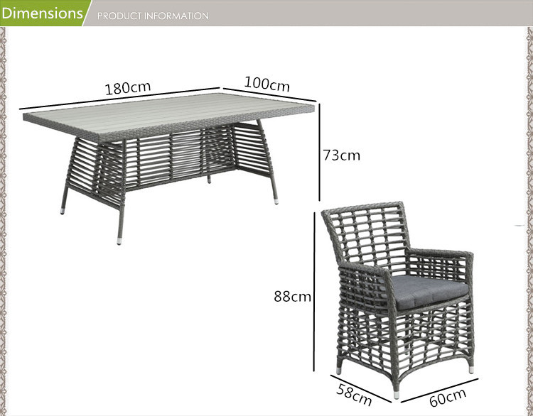現代の屋外籐家具ダイニングテーブルセットDGD6-0012仕入れ・メーカー・工場