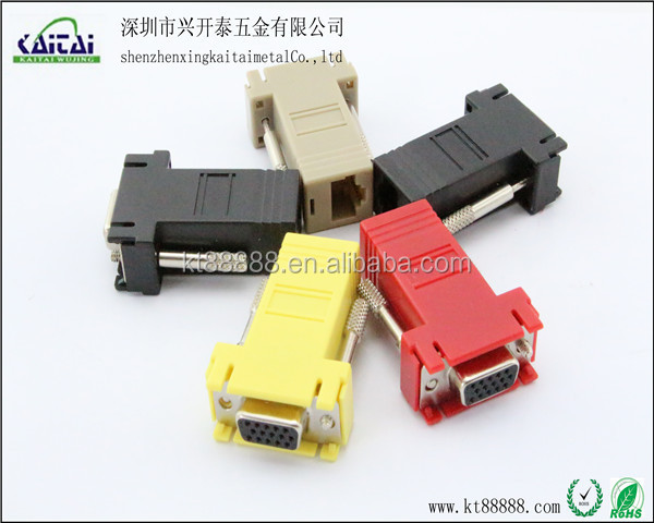 Yellow color RJ45 to VGA male modular adapter仕入れ・メーカー・工場