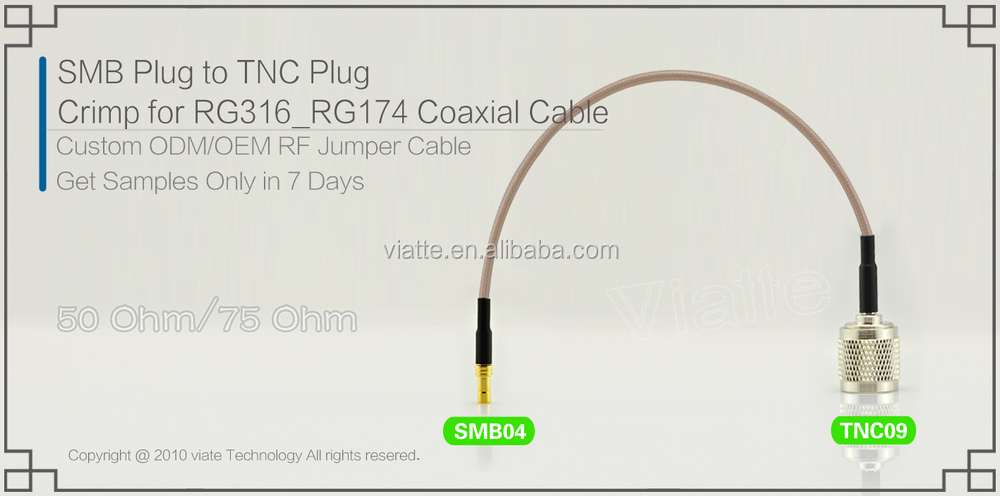Smbプラグ/tncオスrg6プラグ/rg316_rg174オス圧着用同軸ケーブルのコネクター仕入れ・メーカー・工場