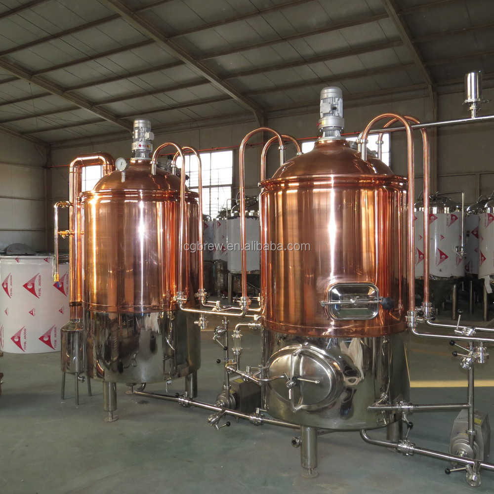 red copper brewhouse in workshop 300L