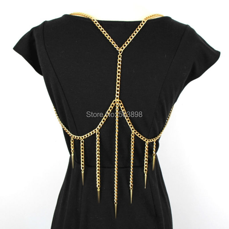 ... Harness Back Body Chain Fashion Jewelry Long Necklace Metal Chains