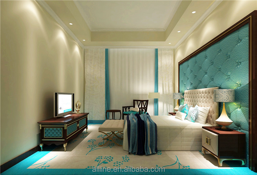 ドバイ四季折々al-db0107-4レジャー豪華5優雅な星ホテルの家具現代的なオーク材の簡素化ファブリック王サイズのベッドルームセット仕入れ・メーカー・工場