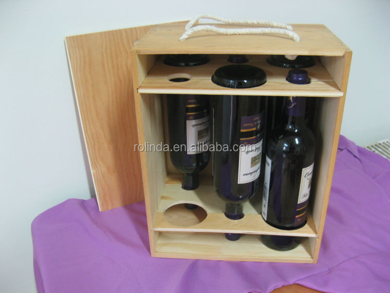 Wooden Champagne box for three bottle wooden wine gift box