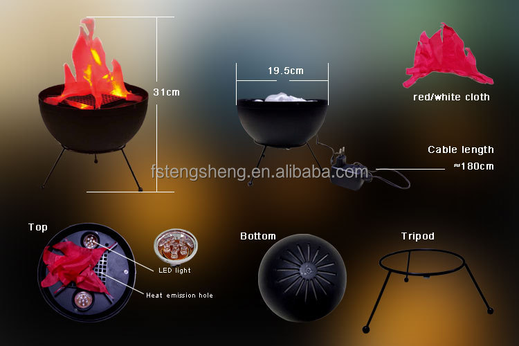 Table Led Artificial Fire Silk Flame Effect Light Fake Flame