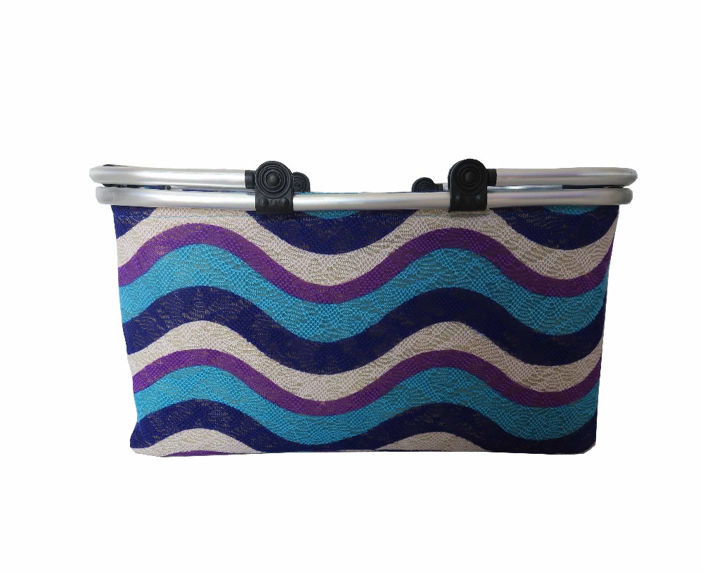 Wholesale Double Handles Aluminum Folding Fabric Shopping Baskets Buy