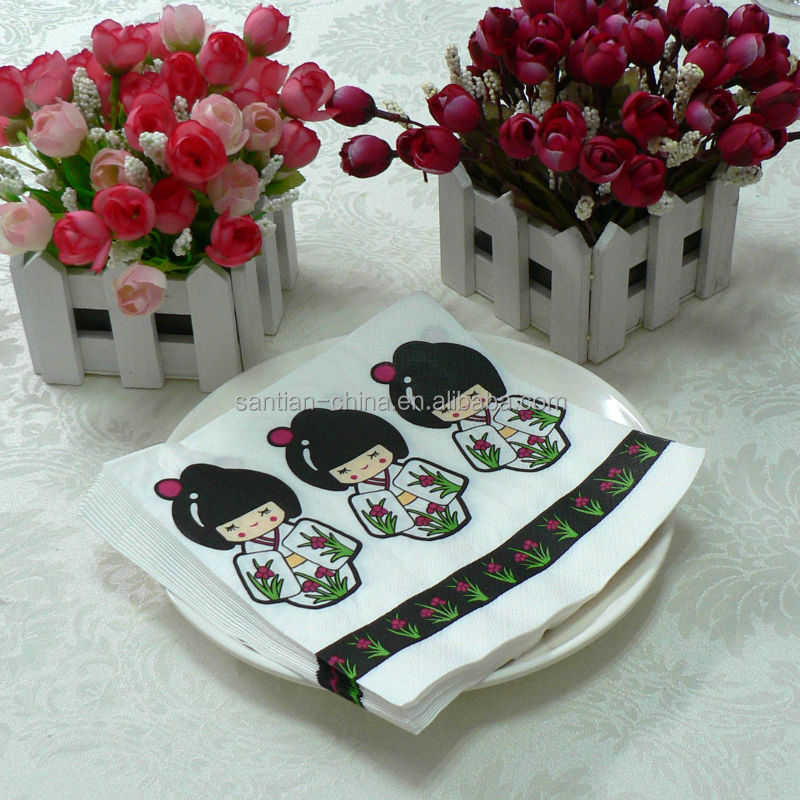 日本カラー印刷された紙ナプキン、 装飾紙ナプキン、 印刷された紙ナプキン問屋・仕入れ・卸・卸売り