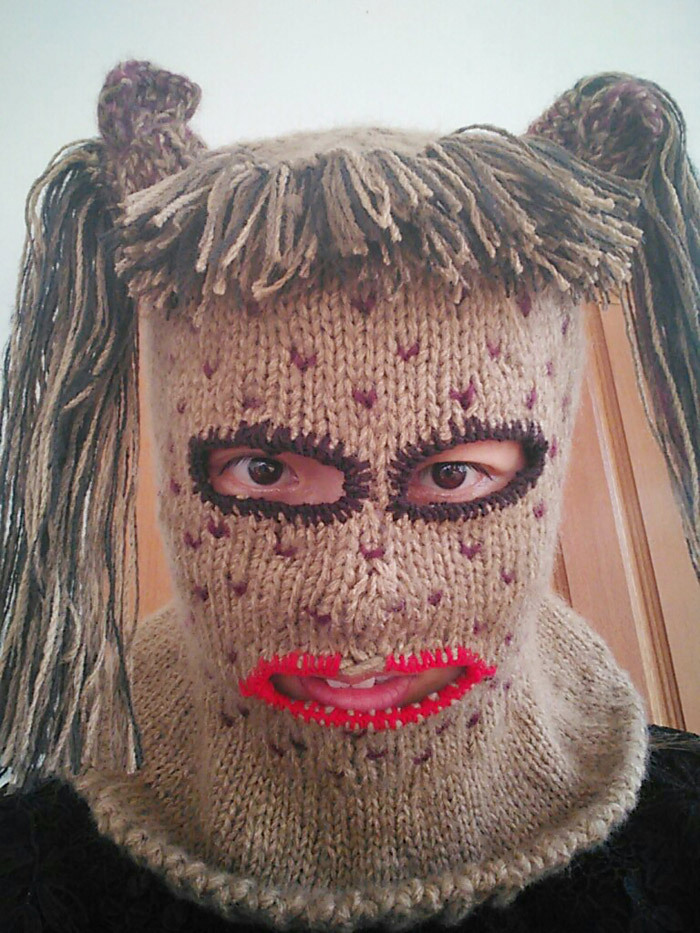 面白い恐ろしいたわごと少女ハロウィーンフルフェイスビーニー冬サーマル3ホール首- ロングパーティーマスク仕入れ・メーカー・工場