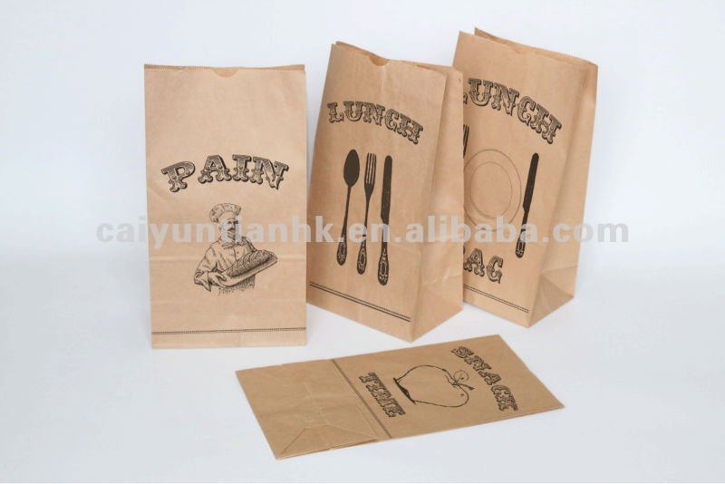 Custom Printed French Bread Paper Bag/baguette Bread Packaging Bag