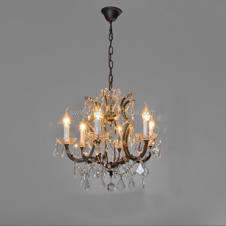 New Design Authentic Antique Rustic Wrought Iron Chandelier Low