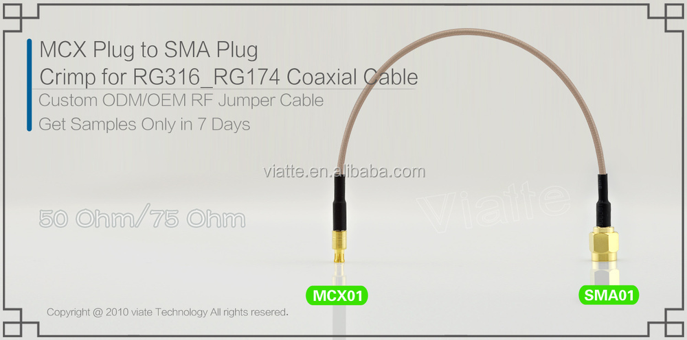 電気のオス型smamcxコネクタプラグ/オス圧着rg316ケーブル用仕入れ・メーカー・工場