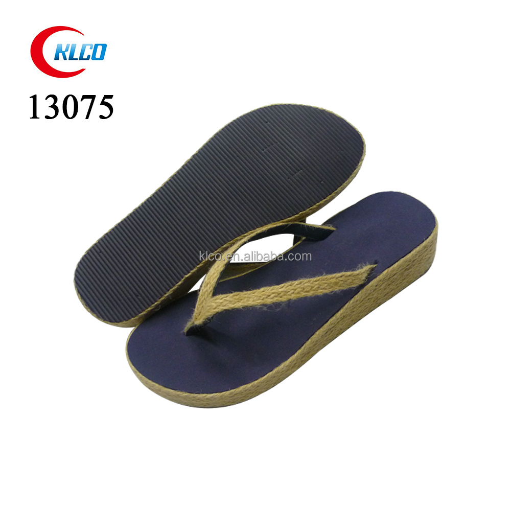 Wholesale navy slipper wedge high heel good quality women flip flops