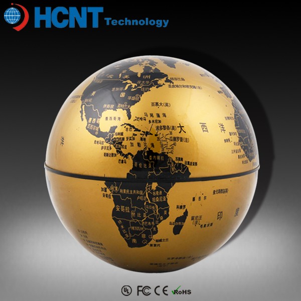 Suspended floating display magnetic levitating rotating globe