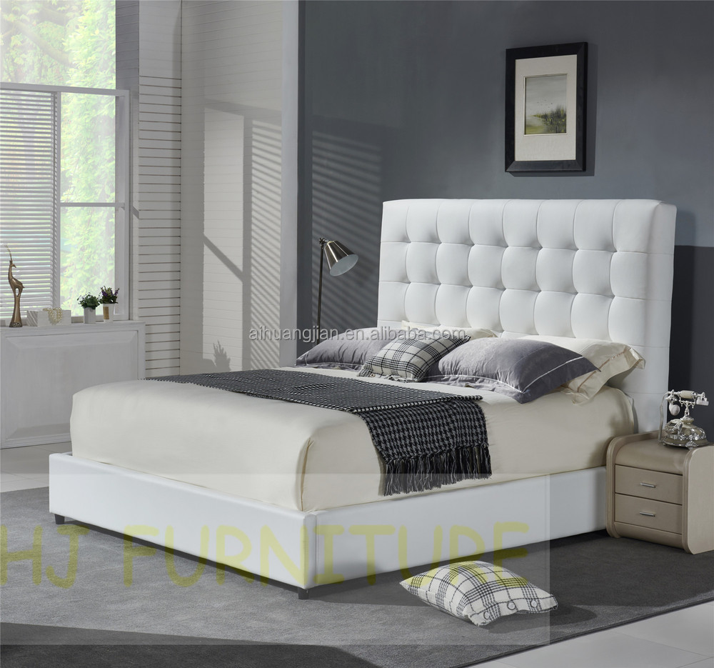 Colore bianco letto in vera pelle, italiano telaio del letto in ... Telaio letto