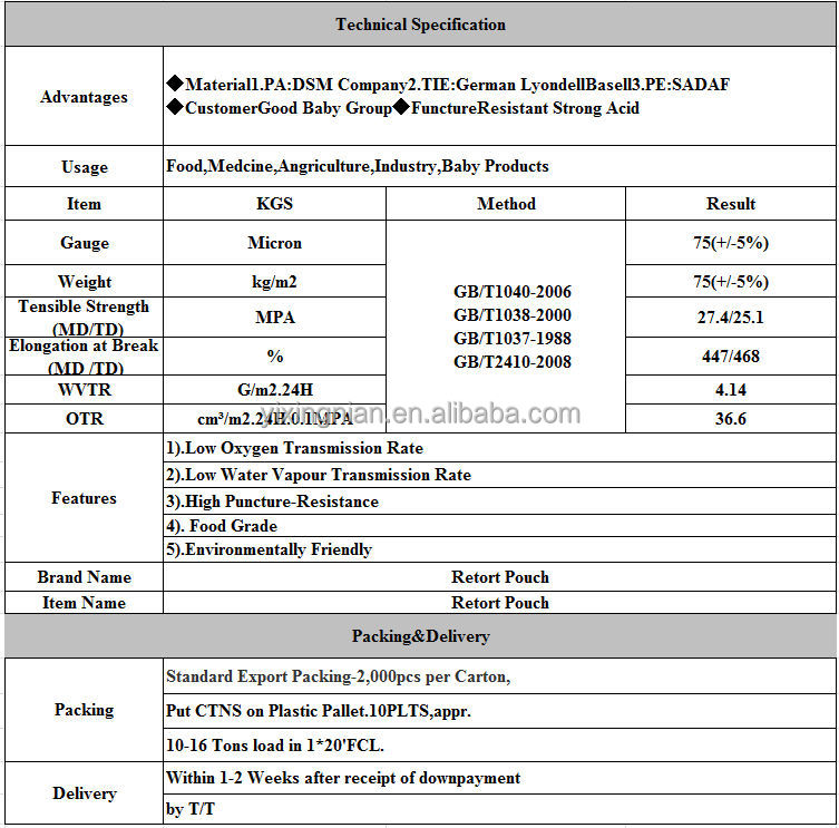 pa pe 5/7 layer cast co-extruded film for shrinkage film of vacuum bag