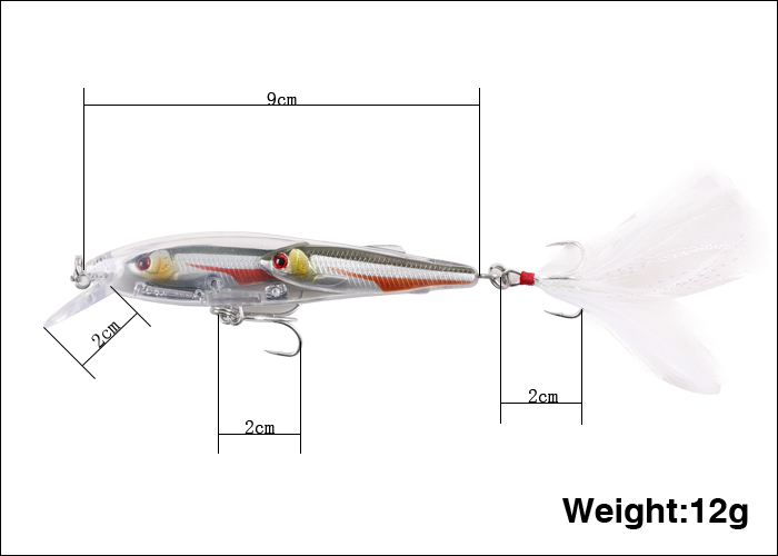 威海ilureライブミノーのハードターゲットの釣りは、 硬質プラスチックフックvmc重量サイズ9センチメートル12gサプライヤー仕入れ・メーカー・工場