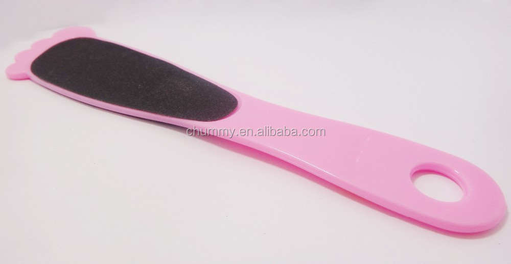 # NF-114 フットファイル ピンク カラー プラスチック ハンドル黒色エメリーボード プリント ロゴ昇進や ギフト 問屋・仕入れ・卸・卸売り