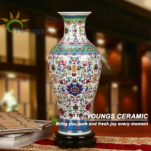 Decorative Unique Chinese Big Floor Blue Ceramic Flower Vases