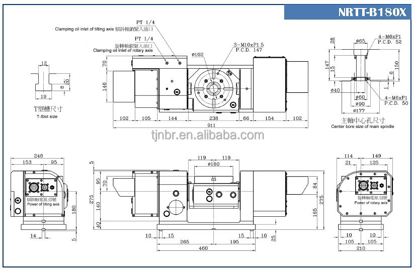 台湾cncのための傾斜回転テーブルnrtt- 180モデル仕入れ・メーカー・工場