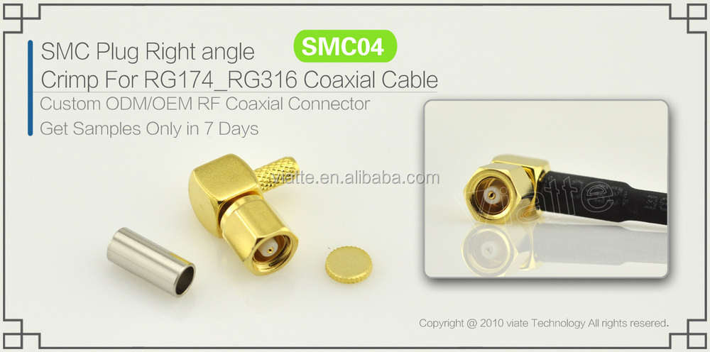 Smcプラグ/malesmcにプラグ/maler/に圧着力をrg316_rg174用同軸ケーブルのコネクター仕入れ・メーカー・工場