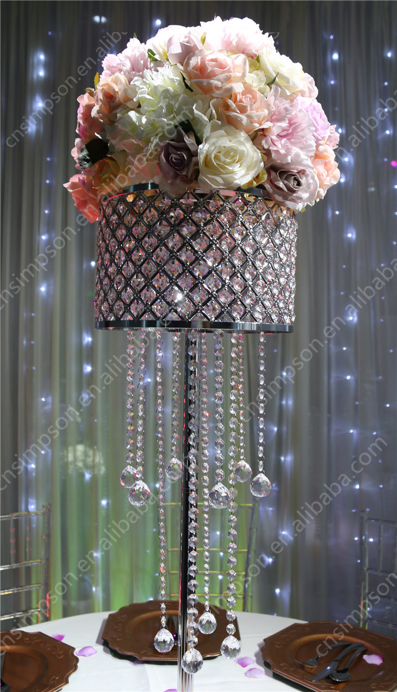 Dazzling Crystal Chandelier Flower Stand For Wedding Decoration 13 5 Jpg Faux Crystal Chandelier Flower Stand