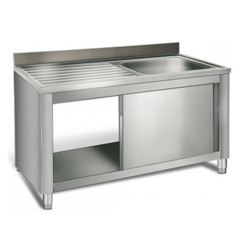 Sliding Door Sink Base Industrial Commercial Kitchen Modular Metal