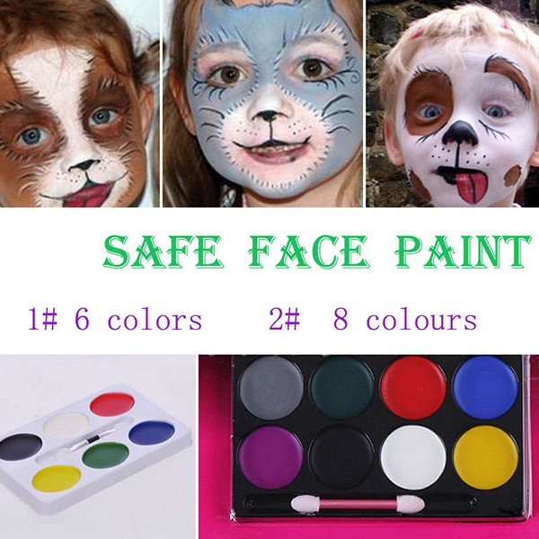 Free Samples 6 Colors Face Body Paint Set Palette Water Washable Face