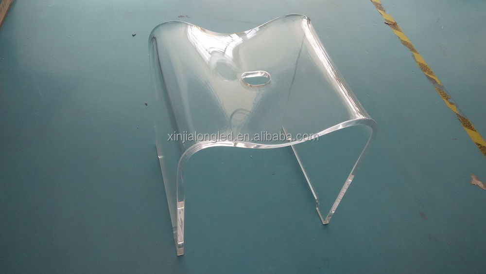 Hot Sale Modern Acrylic Vanity Stool Perspex Shower Stool Acrylic