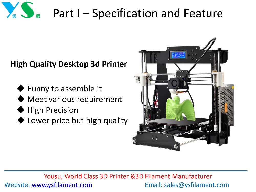 Yousu高品質diy prusa i3 3dプリンタ低価格デスクトップ3dプリンタ機家庭用8ギガバイトsdカード仕入れ・メーカー・工場